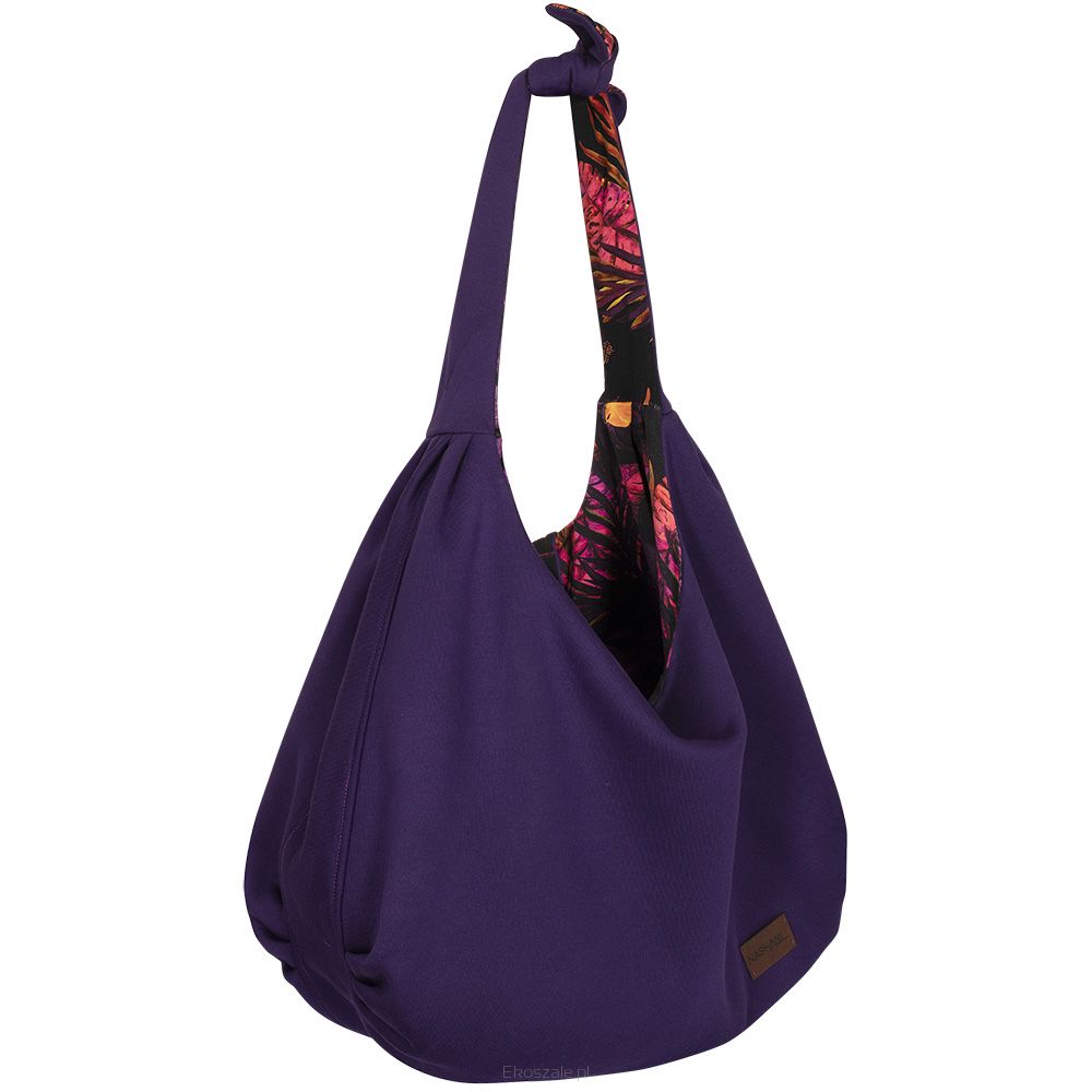 Pojemna duża dwustronna torba worek fiolet - purpura