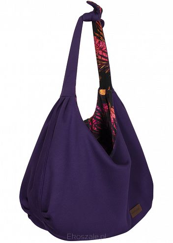 Pojemna duża dwustronna torba worek fiolet - purpura